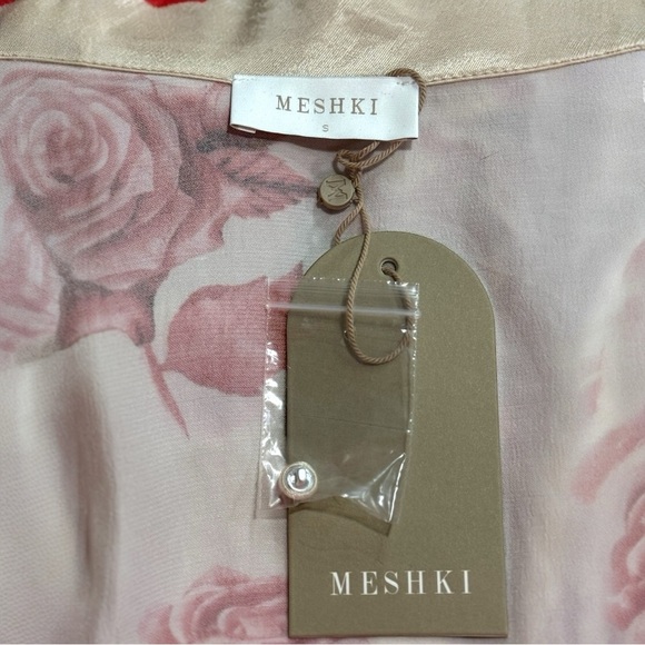NWT Meshki Amia Satin Rose Wrap Top – Size Small – Romantic Luxe - Picture 7 of 8
